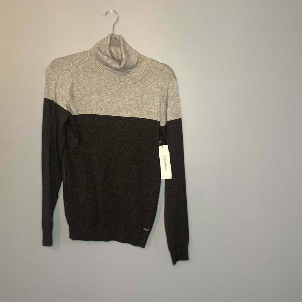 Calvin Klein color block, cowl neck sweater